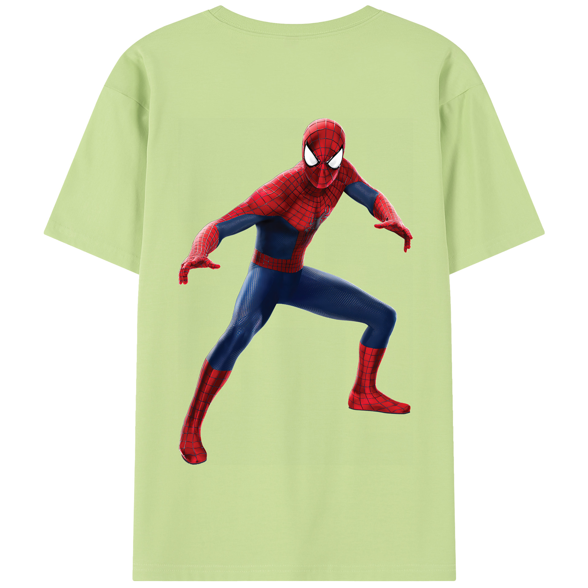 （画像用） Spider Man スパイダーマン 綿100％半袖Tシャツ（背面プリント）